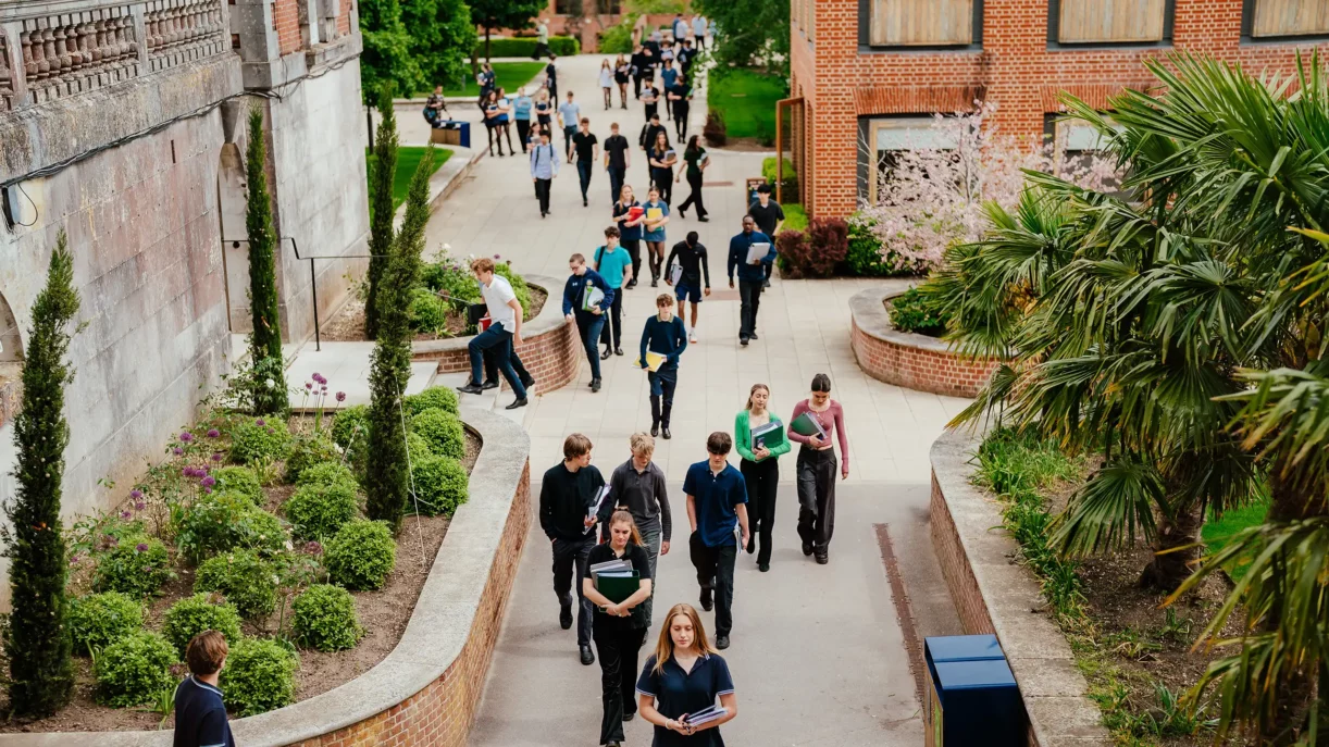 Day pupils walking around school