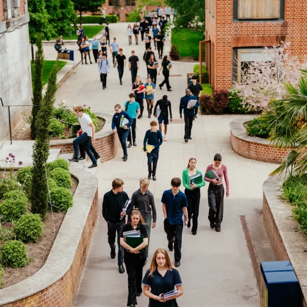 Day pupils walking around school