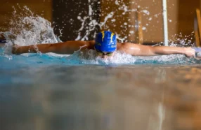 Boy swimming