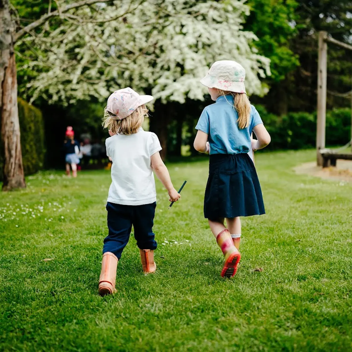 Prep school children in garden