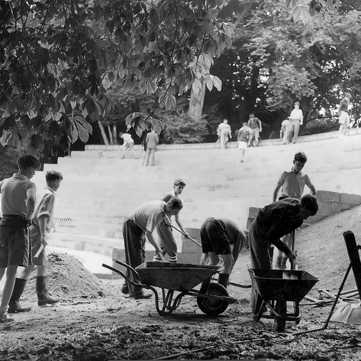 History of Bryanston - Building Greek Theatre early 1950s