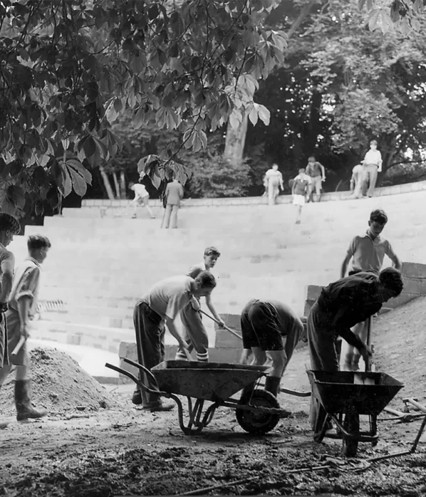 History of Bryanston - Building Greek Theatre early 1950s