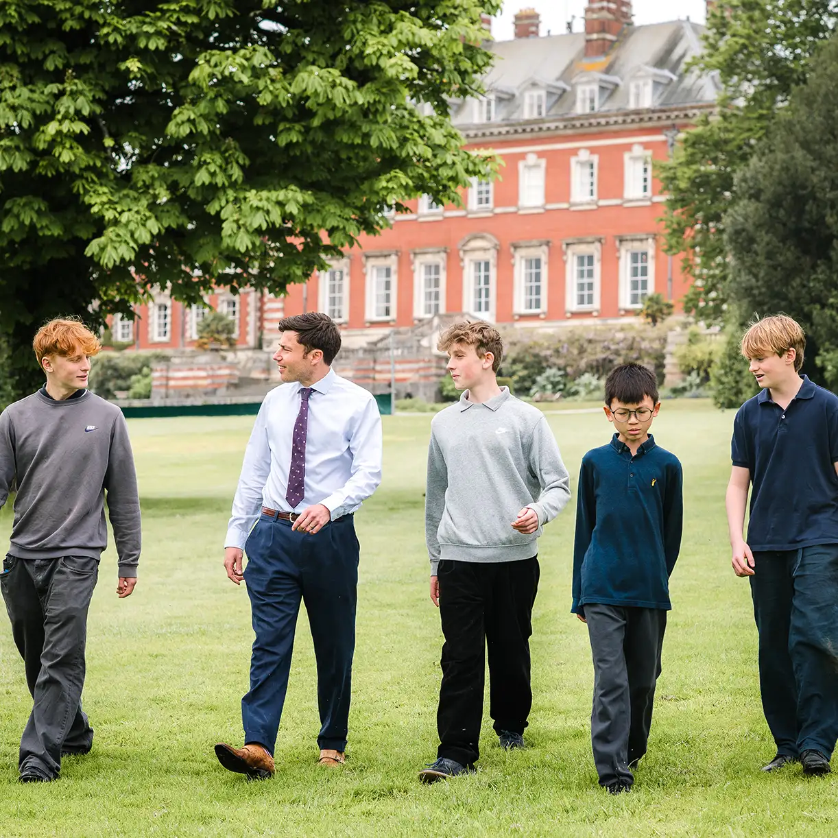 Junior Boys Boarding House - Beechwood Boys on Lawn