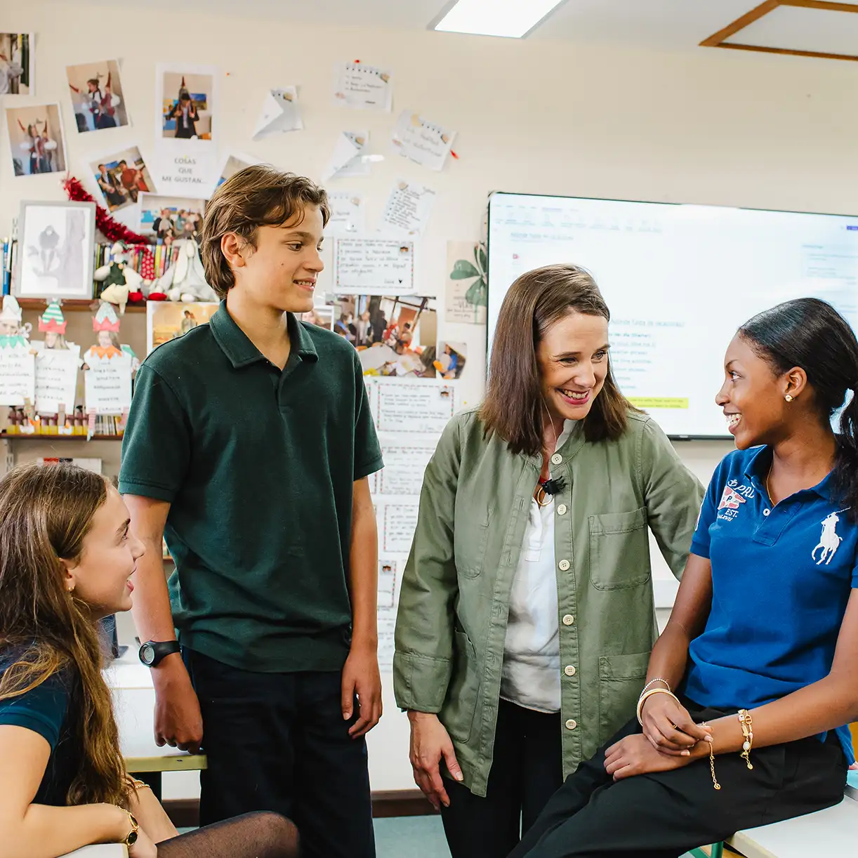 Teacher with children